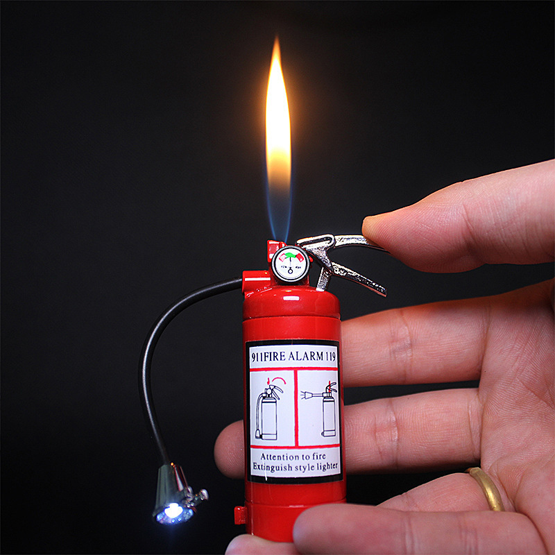 DEBANG Creative gift for friends Fire extinguisher gas Lighter with LED refillable lighter