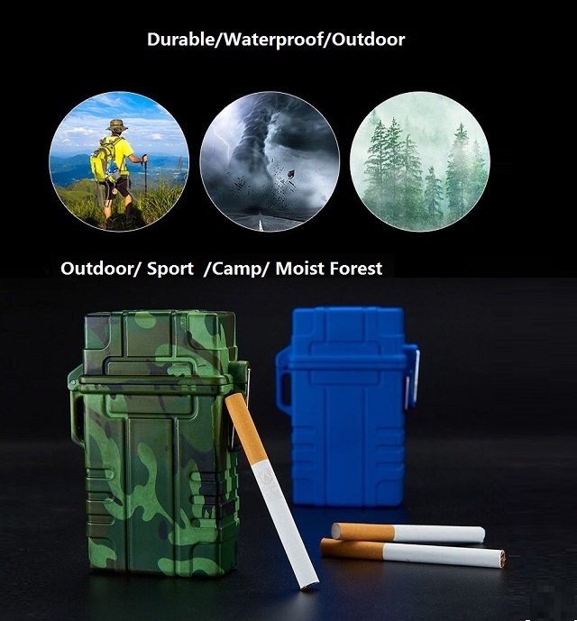 camouflage,Flameless,waterproof, USB coil lighter with cigarette case