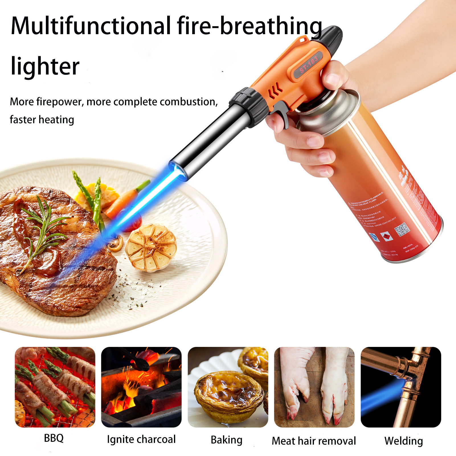 DEBANG torch lighter Portable Butane Micro Gas Torch Plastic Flame Gun Lighter for BBQ Kitchen Camping & DIY Heating Feature