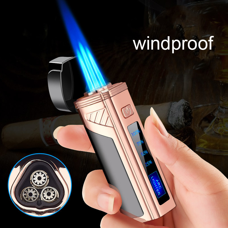 wholesale Plasma 3 flame hand backwood large jet torch lighter welding