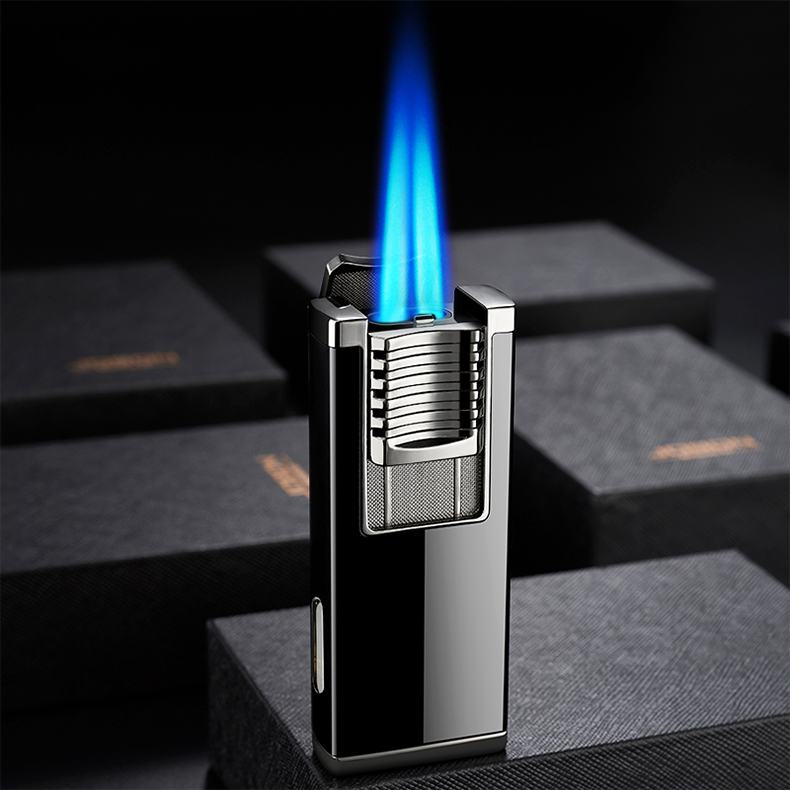 DEBANG Torch Cigar Lighter customizable double flame great power refillable cigar lighter with cigar cutter