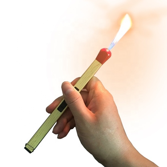 Wholesale Metal Matchstick Shape Long Candle Buane Gas Refillable BBQ Kitchen Flame Lighter