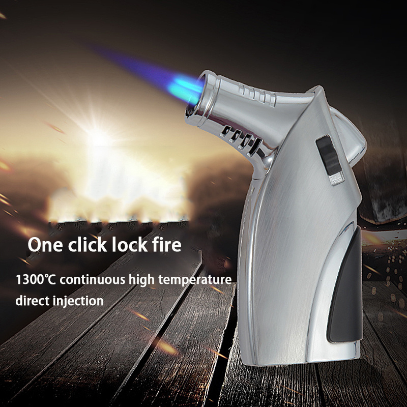 2024 DEBANG New product Customized Logo Three fire blue flame straight to the lighter jet torch lighter butane lighter