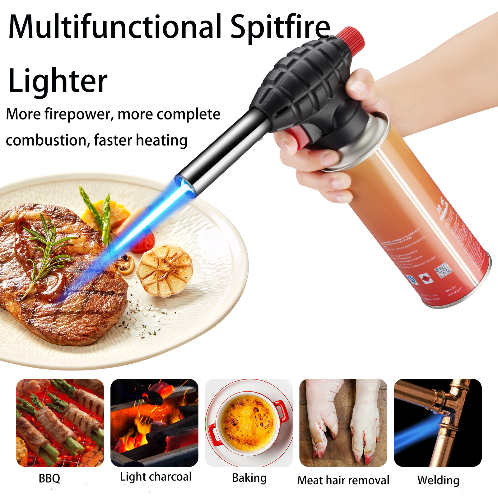 DEBANG portable gas blow torch  propane butane  1300 - degree heat welding cutting torch flamethrower