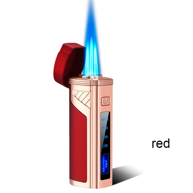 DB-1209 High-end fashion Strong Firepower LED battery display lighter windproof gas cigarette torch  lighter