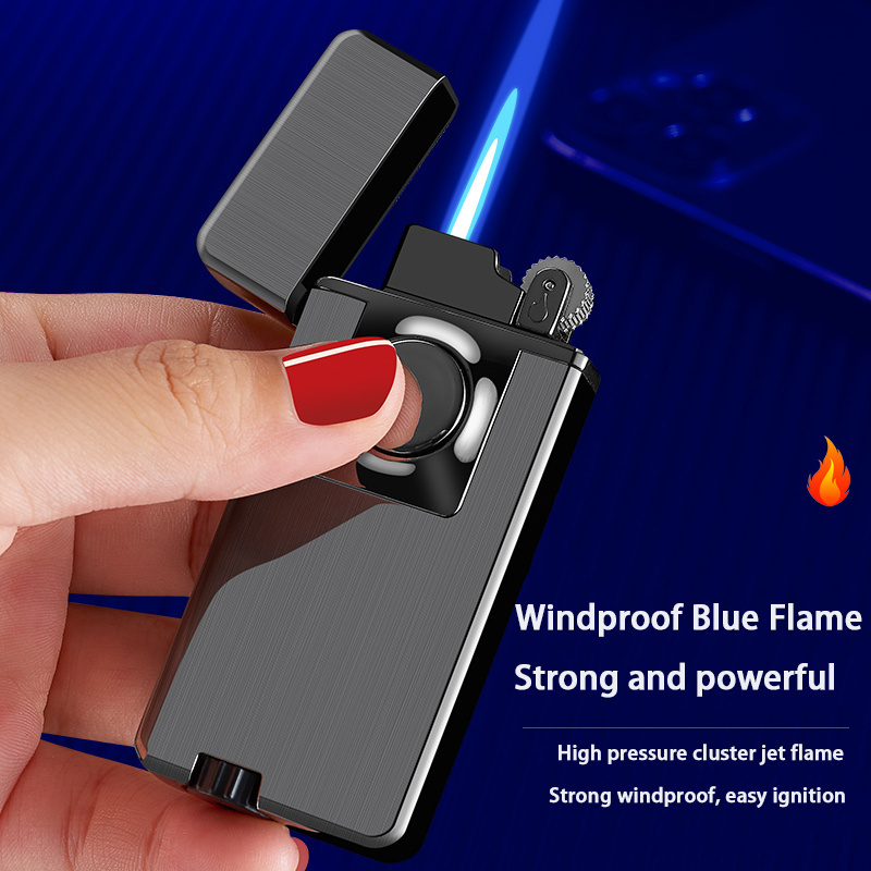 DEBANG Double Flame Lighter Open Flame Plus Windproof Straight Blue Flame Lighter Torch lighter