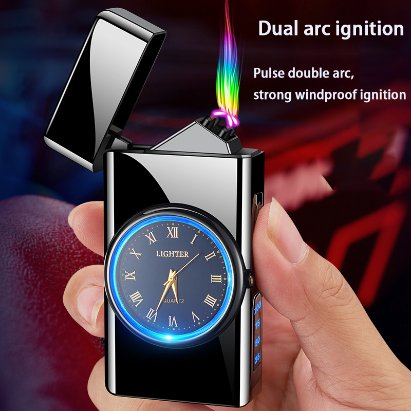 DEBANG funny usb lighter Dual arc plasma lighter watch style windproof kitchen electric lighter