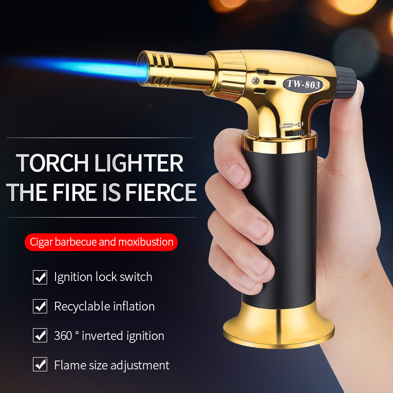 DEBANG  Butane Torch Kitchen Lighter - Culinary Torches Chef Cooking  Adjustable Flame  Use for Creme, Brulee, BBQ, Baking etc