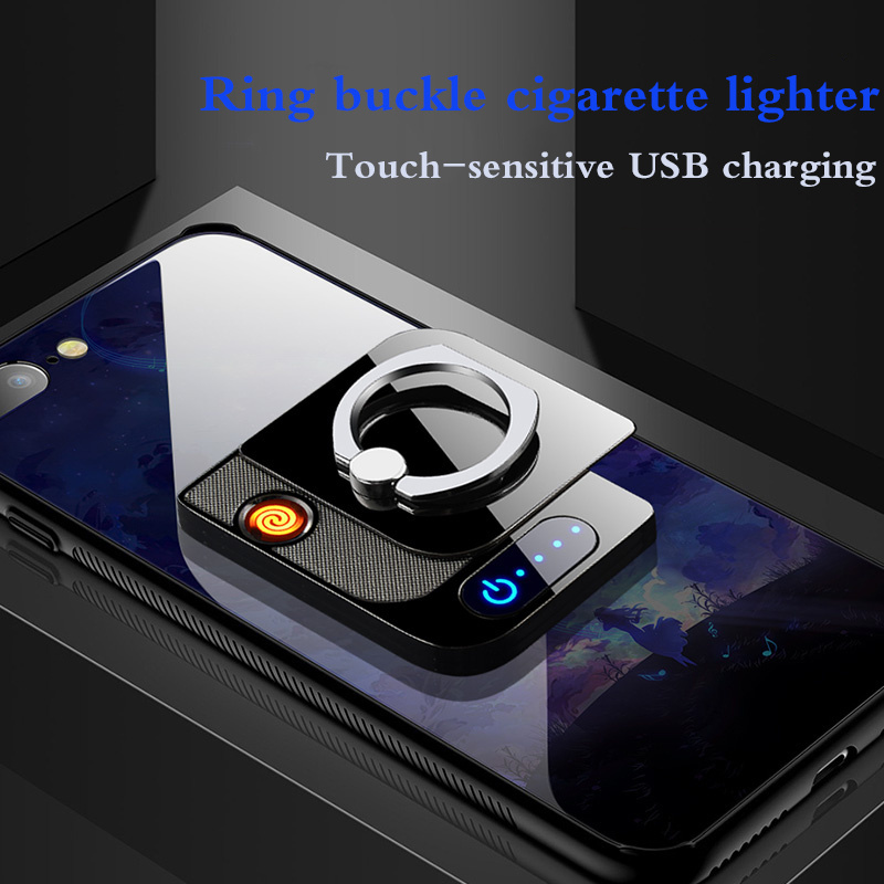 DEBANG USB lighter  Multifunctional Customizable Logo Mobile Phone Ring Holder rechargeable Electric USB  Lighter