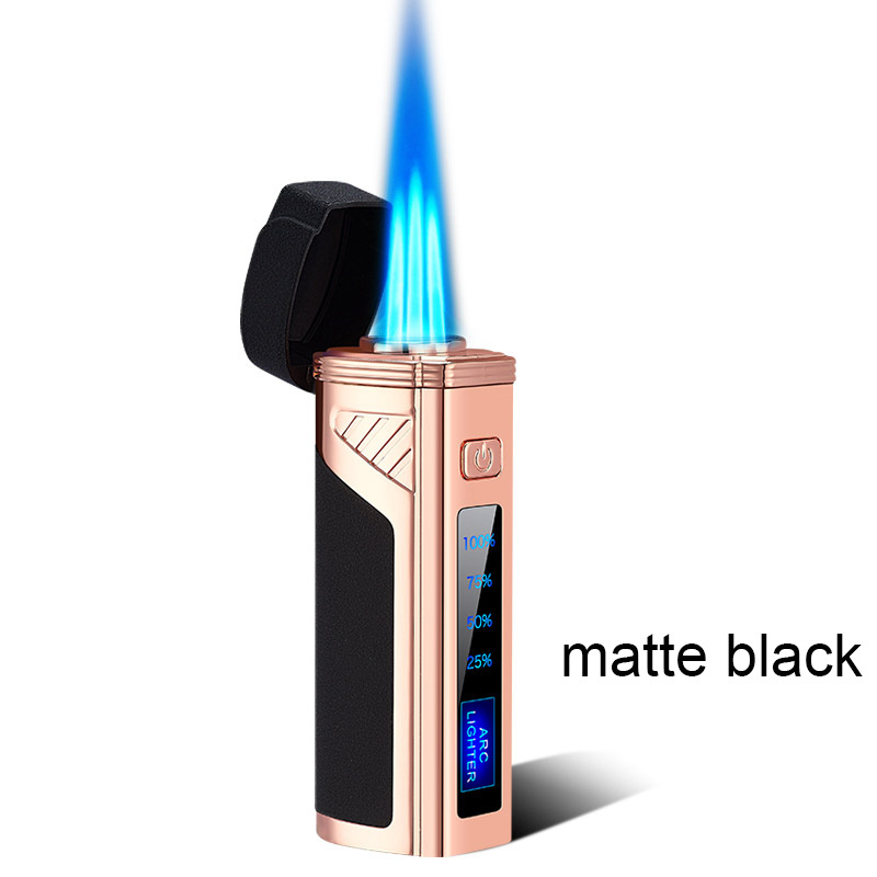 DB-1209 High-end fashion Strong Firepower LED battery display lighter windproof gas cigarette torch  lighter