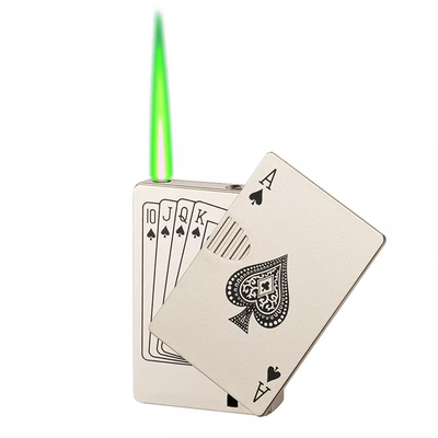 DEBANG windproof lighter Creative Poker windproof lighter Green Flame lighter Cigarette gas Novelty cigar lighter