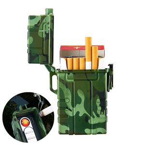 camouflage,Flameless,waterproof, USB coil lighter with cigarette case