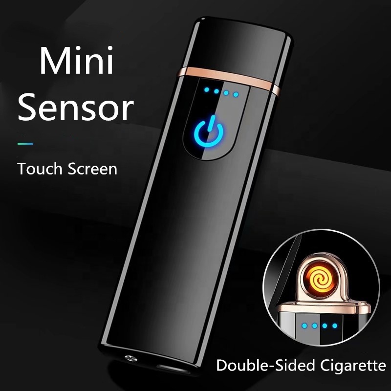 DEBANG Slim and Mini Double Ignition portable USB Windproof Lighters, customized Ultra-thin rechargeable cigarette lighters