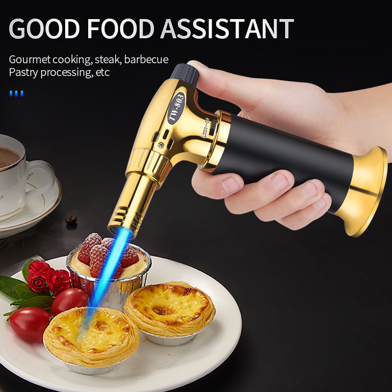 DEBANG  Butane Torch Kitchen Lighter - Culinary Torches Chef Cooking  Adjustable Flame  Use for Creme, Brulee, BBQ, Baking etc