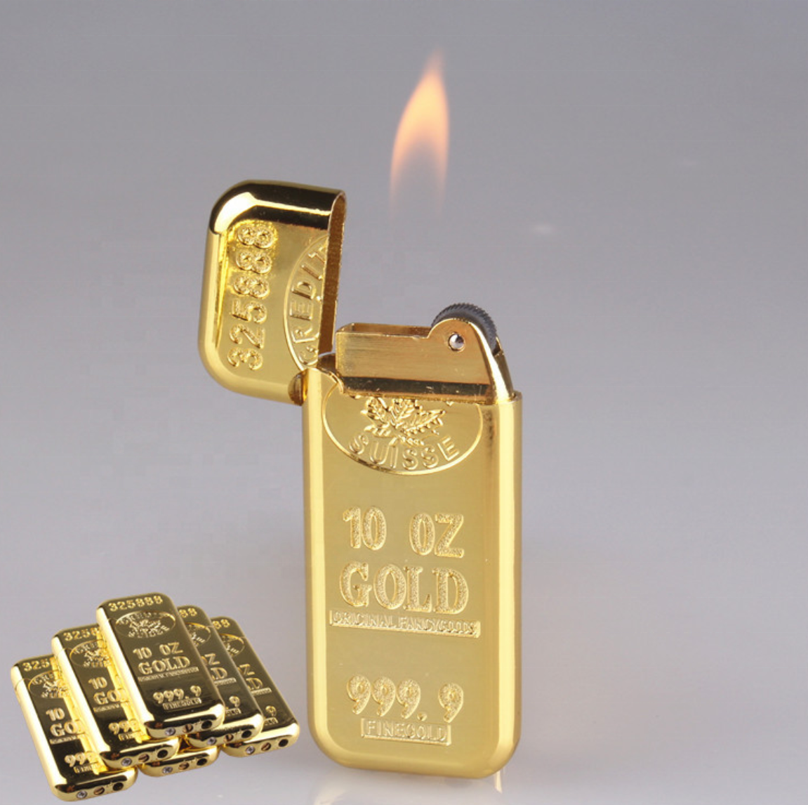 DEBANG normal flame Hot Sale Gas Lighter with Gold Bar Flint Fantastic Cigarette & Smoke Gadget Logo Packing for Gift