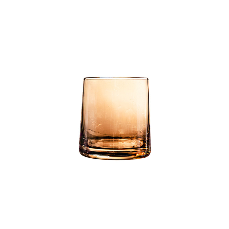 Colored stemless wine glasses amber goblet whiskey glass bottle