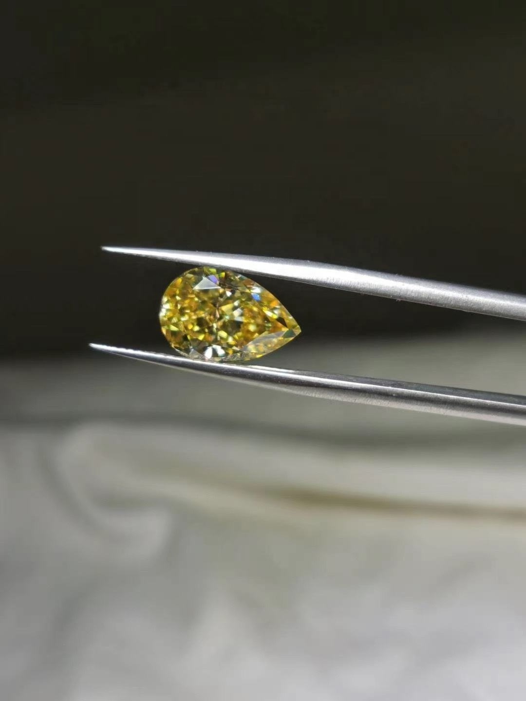 Double Jewelry Yellow Color Pear Loose Moissanite Diamonds Natural Light Yellow Gra Moissanite With Gra Certificate