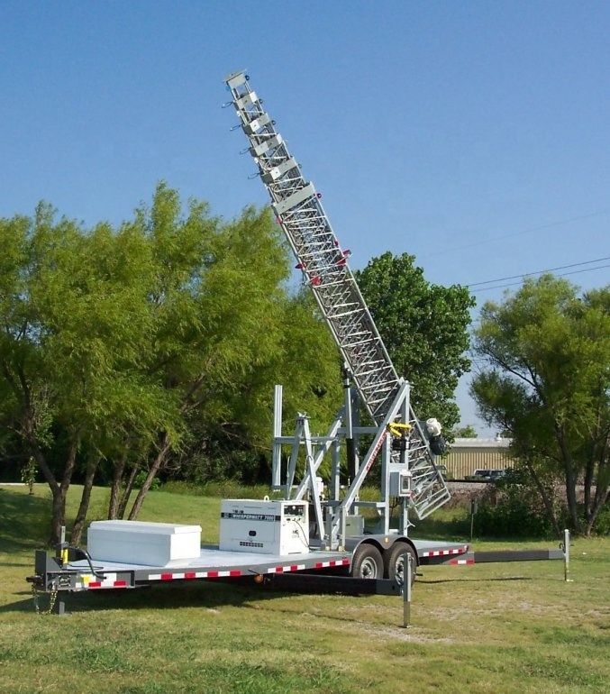 On Heavy Cell on wheel Telescopic Antenna Communication Mast Towers Trailer Tower