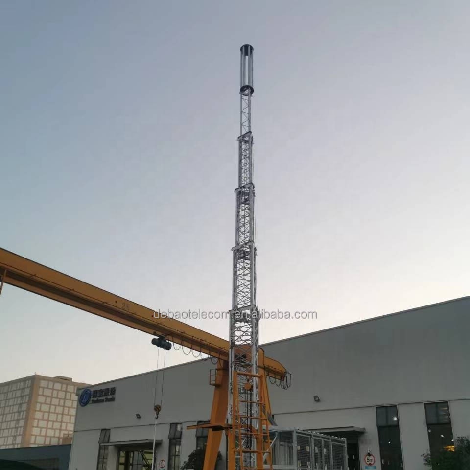 Cell on Wheels Mobile Signal Base Station Telescopic Telecom Mast