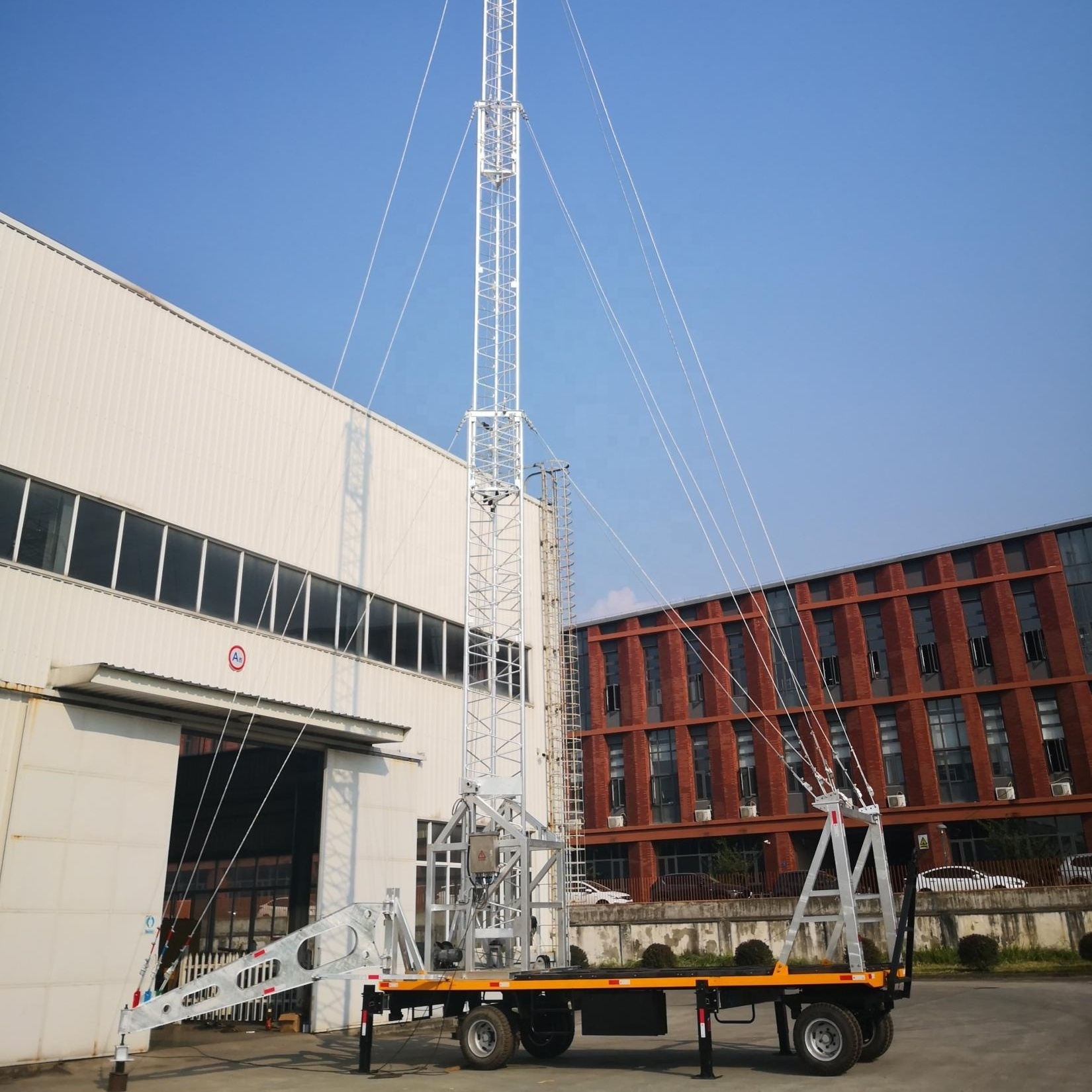 Solar energy/power Cell On Well Electrical Mast Trailer Telecommunication Steel Monopole Tower