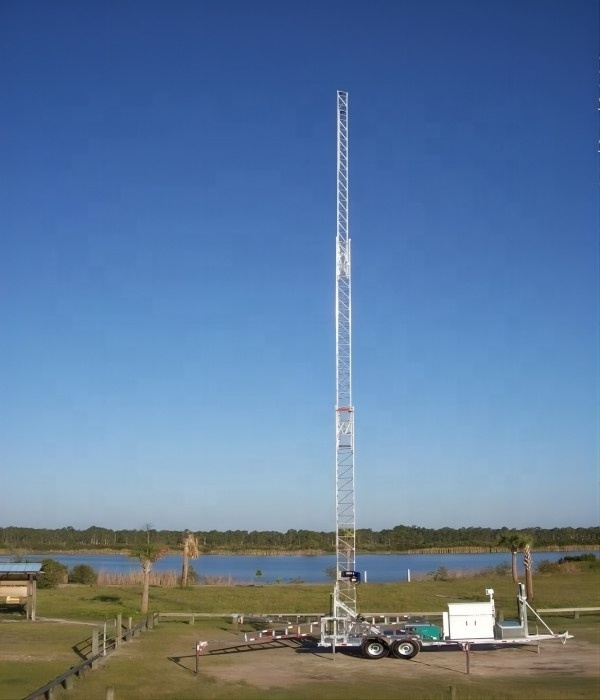 On Heavy Cell on wheel Telescopic Antenna Communication Mast Towers Trailer Tower