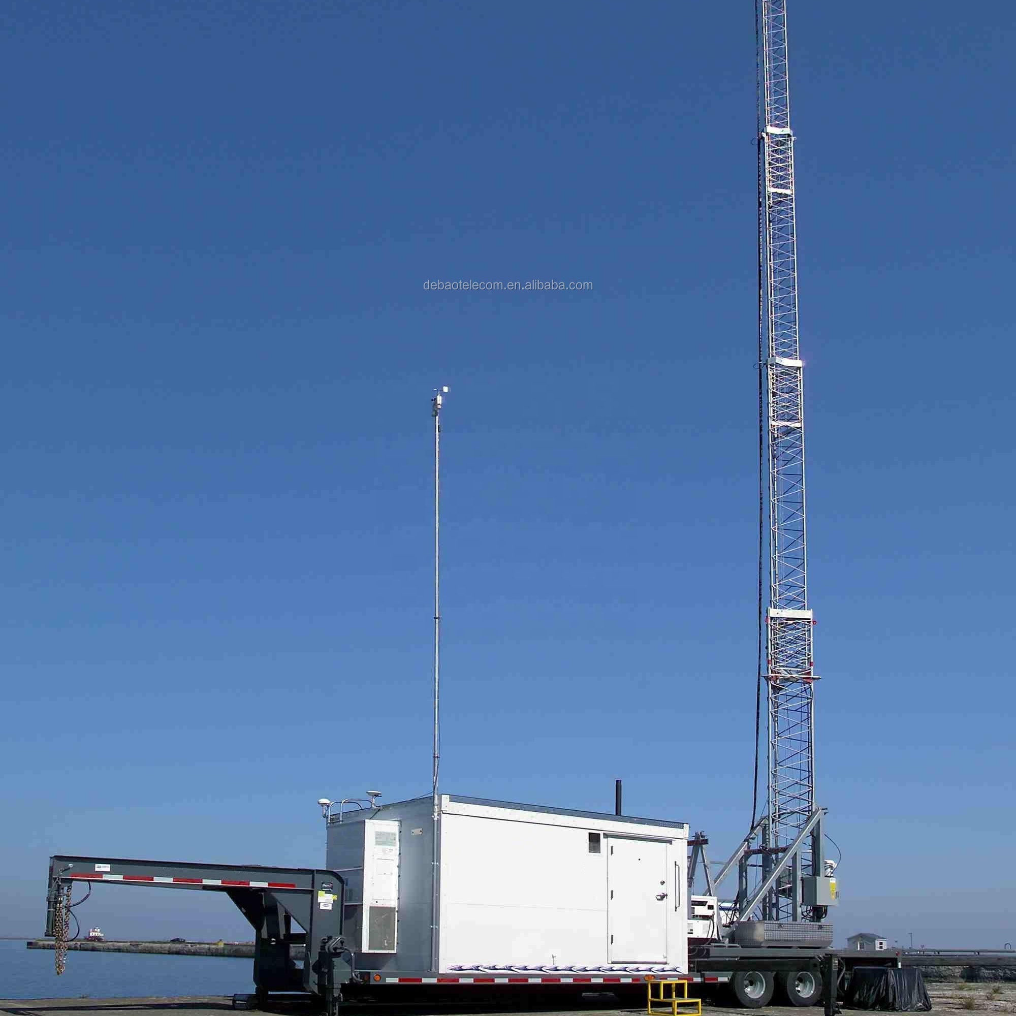 Portable Cell On Wheels On Heavy Tower Trailer