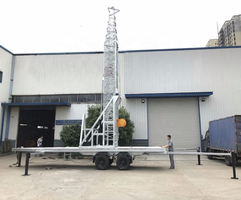 Cell on Wheels Retractable Communication Tower Telescopic Telecommunication Tower