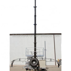 35M Portable Telescopic Mobile Trailer Antenna Tower With Wheel