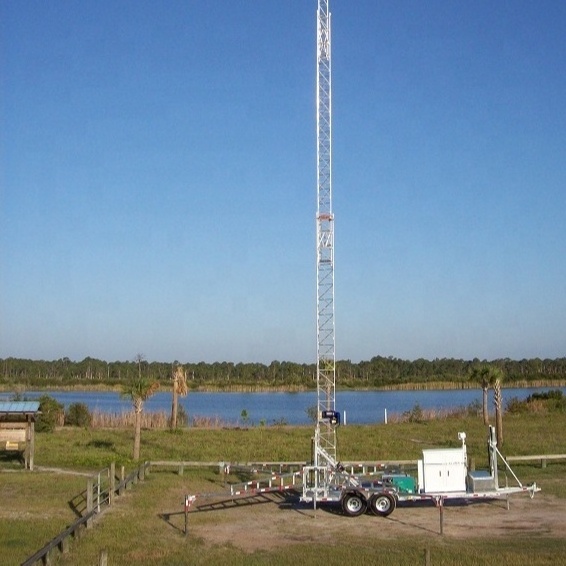 Cell on Wheels Mobile Signal Base Station Telescopic Telecom Mast