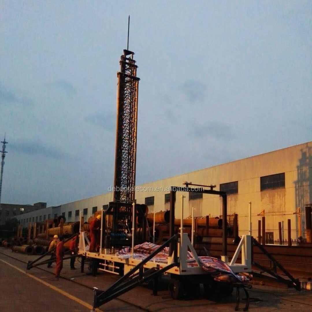 Portable Cell On Wheels On Heavy Tower Trailer