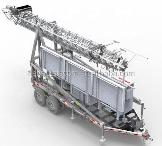 GSM High Quality Cell On Wheels On Heavy Trailer Communication Tower