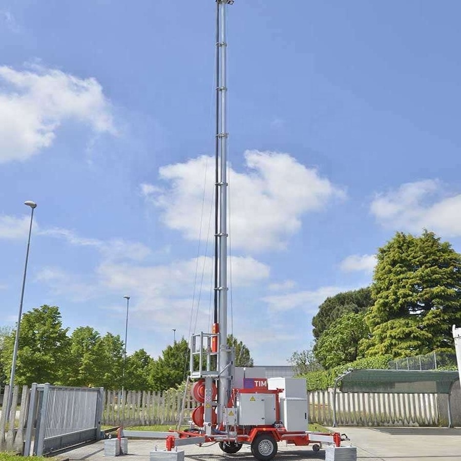 Factory Direct Sale Telescoping Antenna Tower 5g Cell on Wheels Communication Tower