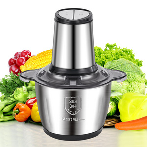 Factory price kitchen food vegetable 2L 3L meat chopper home best automatic mini stainless steel electric meat grinder for sale