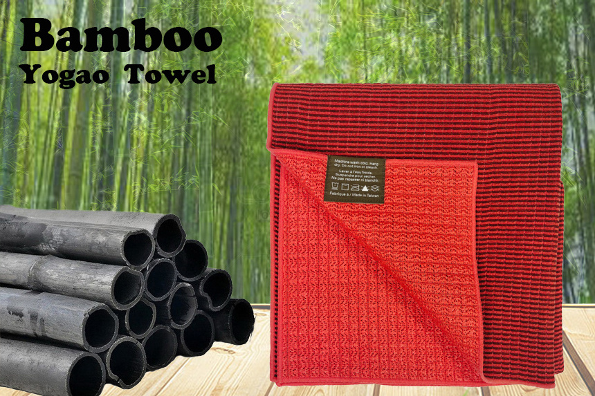 Eco Recyclable Biodegradable PVC Free Anti Slip Bamboo Yoga Towel Mat Good for Yoga, Pilates and Fitness