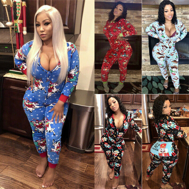 2023 adult jumpsuit sexy sleepwear christmas one-sies pajamas for women