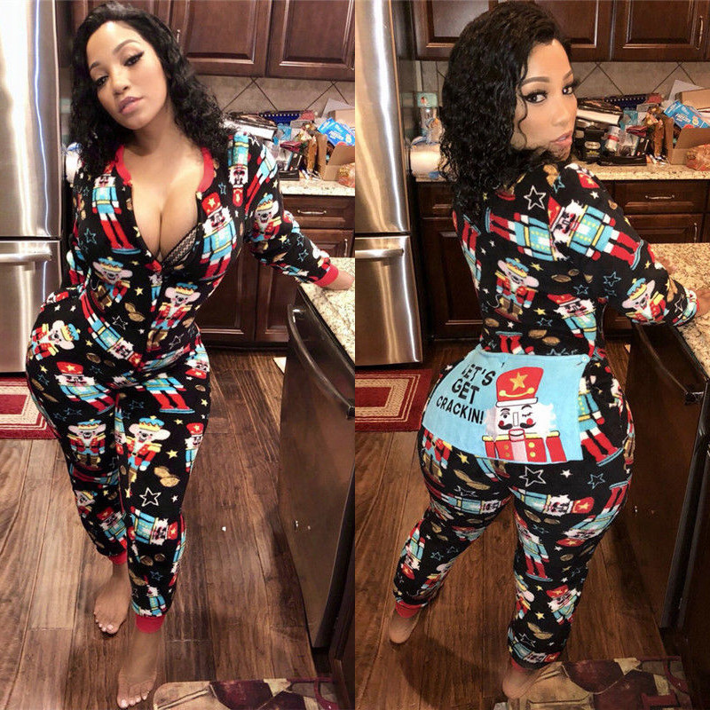 2023 adult jumpsuit sexy sleepwear christmas one-sies pajamas for women