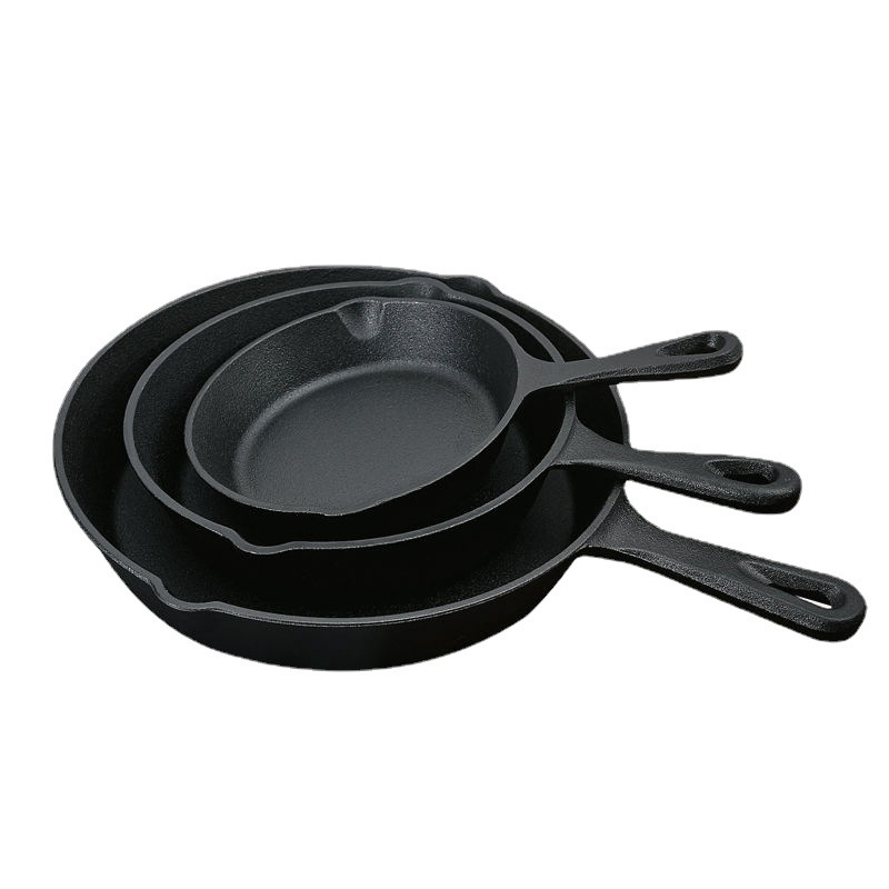 Manufacturers Wholesale Indoor Outdoor Pre Seasoned Cast Iron Cookware 7 Pieces Cooking Set