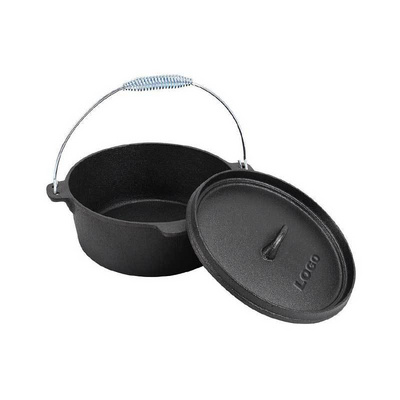 Wholesale Pre-seasoned Cooking Pot Cast Iron Camping Pot Cookware Dutch Oven Casserole