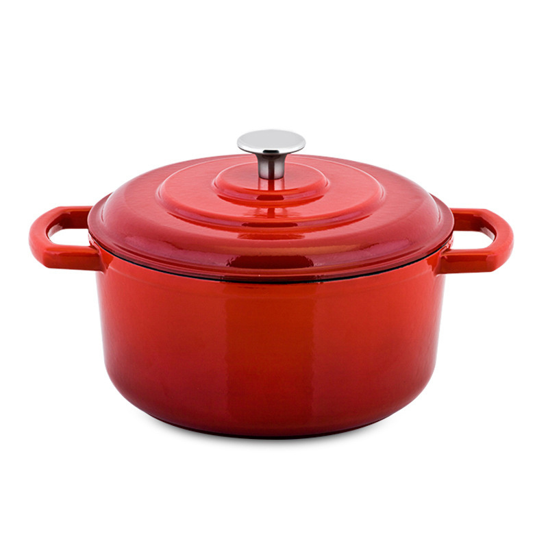 Factory High Quality Cookware Oem Odm Red Cast Iron Enamel Outdoor Casserole Pot