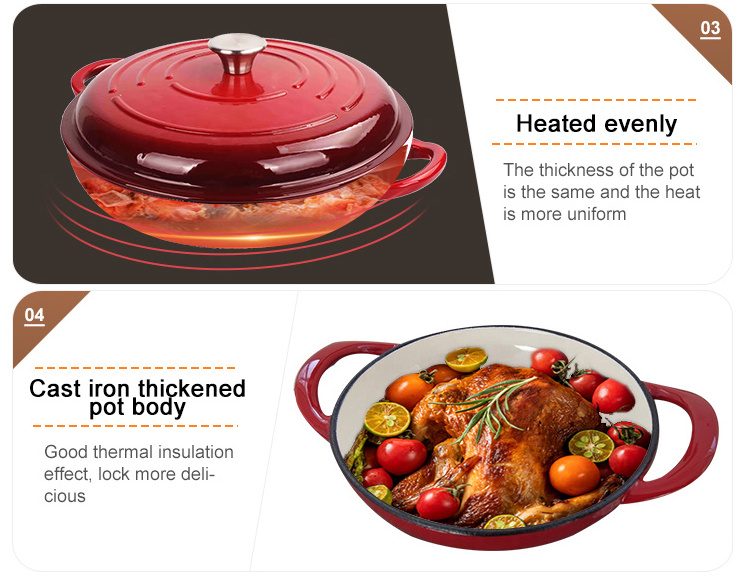 China factory price enameled cast iron soup seafood dutch oven cooking pot cookware sets cast iron casseroles