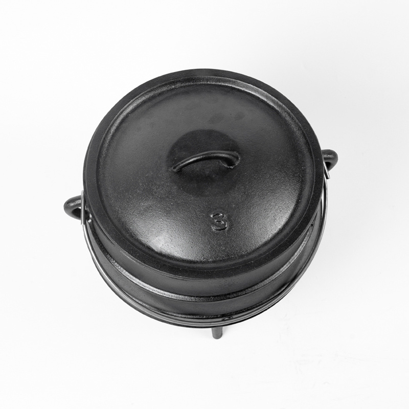 debien popular utensils Kitchen cookware Enameled Cast iron hunting pot cauldron cast iron pressure cooker camping pot