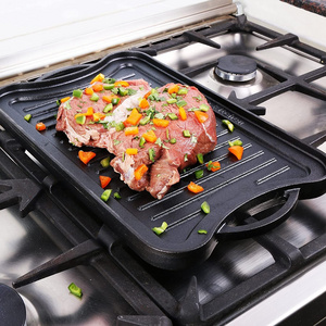 bbq cooker non stick basics pre-seasoned cast iron reversible grill/griddle pan