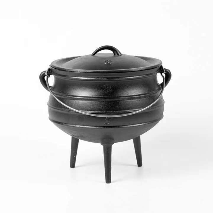 cauldron dutch oven stew soup south african potjiekos 3 legged cast iron potjie pot outdoor camping cook cast iron pot