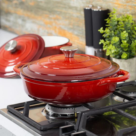 China factory price enameled cast iron soup seafood dutch oven cooking pot cookware sets cast iron casseroles