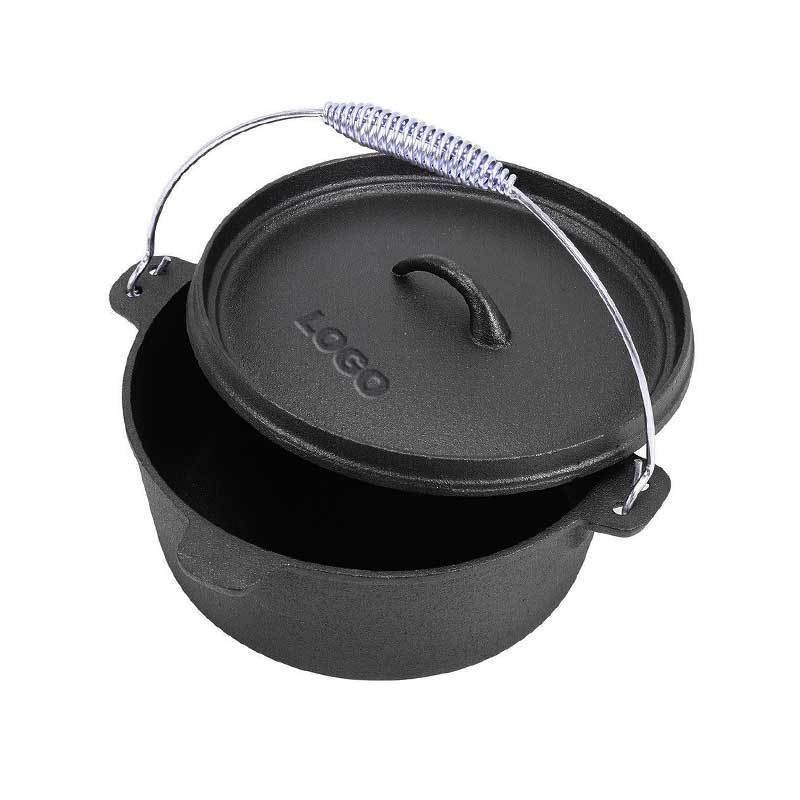 Wholesale Pre-seasoned Cooking Pot Cast Iron Camping Pot Cookware Dutch Oven Casserole