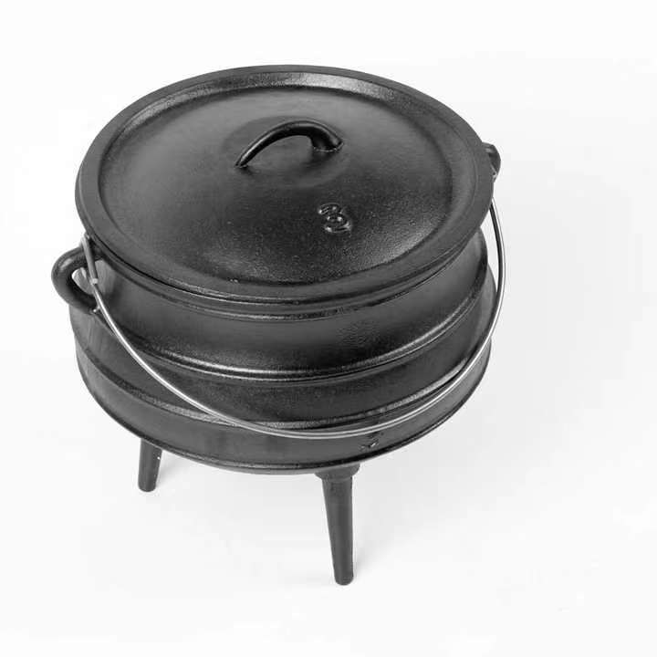 cauldron dutch oven stew soup south african potjiekos 3 legged cast iron potjie pot outdoor camping cook cast iron pot