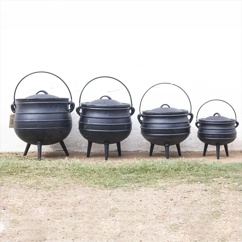 High Quality 11/14/24/26/30/32CM Cooking Pot Pre-Seasoned Cookware Nonstick Cast Iron South Africa Potjie Pot