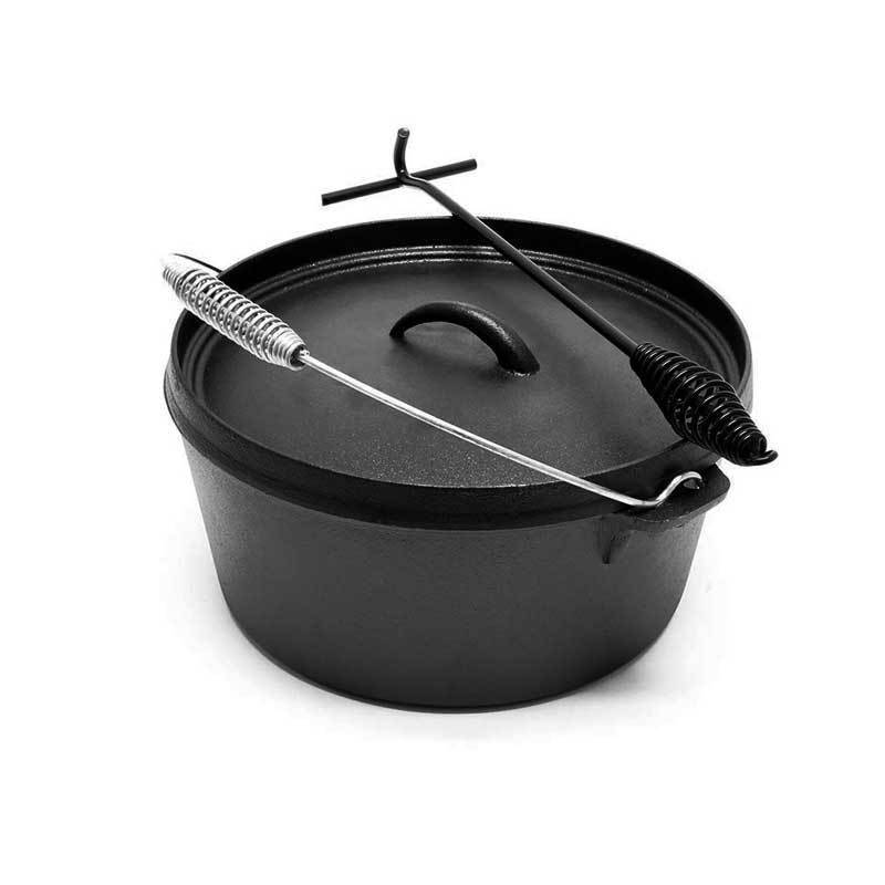 Wholesale Pre-seasoned Cooking Pot Cast Iron Camping Pot Cookware Dutch Oven Casserole