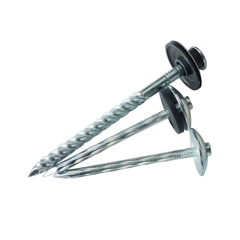 China hot sale 2.5 inch 3 inch umbrella head galvanized spiral roofing nails for metal roof sheet