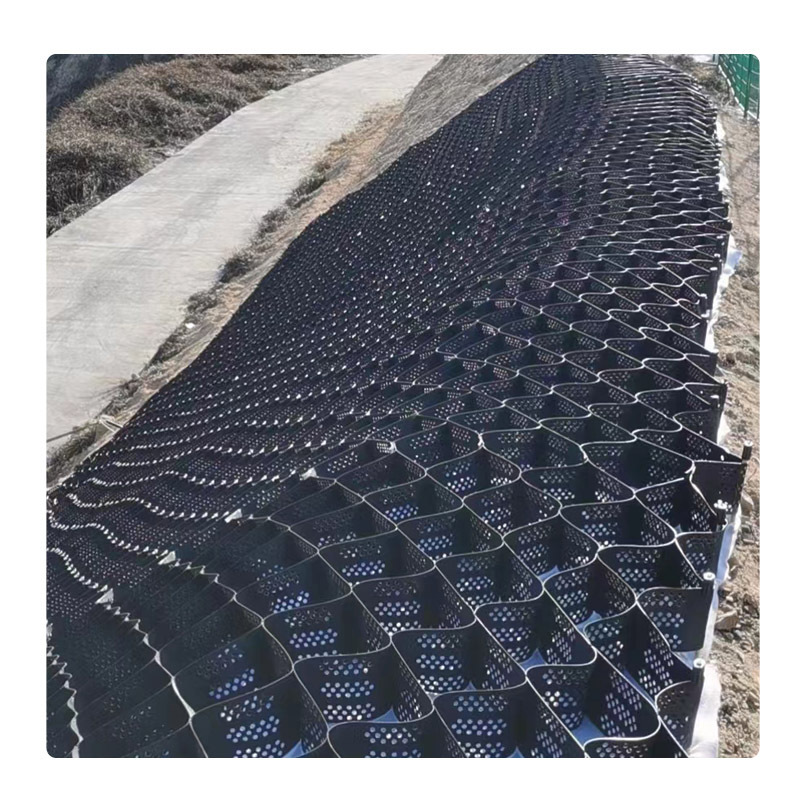 Textured / smooth HDPE geocell for retaining wall Slope Protection Gravel Grid ground enhancement cellular system gravel grid